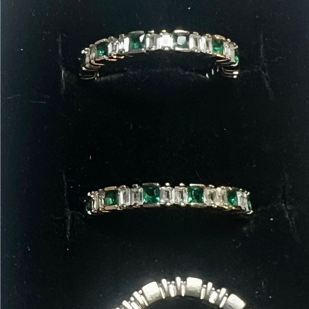 Stackable Sterling Silver emerald & cz Ring size 6.5 NWOT